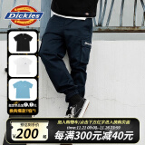 dickies 休闲裤 男女同款新复古回潮印花多口袋束口工装裤百搭8938 深海军蓝 28