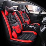 卓诗图适用于大众新老款捷达朗逸宝来汽车座垫全包座套四季坐垫 黑红色卡通版