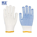 贸正 劳保手套10付 棉线点胶防滑耐磨加厚 工业干活劳工劳动防护 蓝点珠【正品行货】