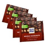 瑞特滋（RITTER SPORT） 德国进口全榛子果仁牛奶黑巧克力排块100g*4块瑞特斯波德 全榛子牛奶100g*4块组合装400g