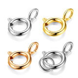 XD925银圆扣珍珠扣手链项链扣接头银弹簧扣子连接扣手工DIY配件饰品 金色 5mm不加圈一个