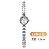天霸时尚女士18K镀金名表小表盘细表带手链表迷你金表手镯式女表2087 银色