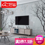 美丽传说 背景墙墙布定制壁画视电壁纸墙纸现代简约创意卧室床头叶子客厅 皇家丝绢壁布(无缝)    .