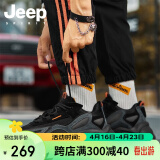 吉普（Jeep）男鞋老爹运动鞋男户外跑步鞋男耐磨休闲鞋子男 P139910018 黑灰 40