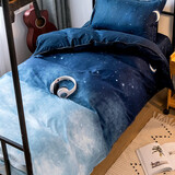雅鹿大学生宿舍床单三件套床上用品床单人3件套寝室上下铺被套多件套 KSN夜空 宿舍 床单款 三件套-被套150*200cm