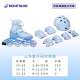 迪卡侬（DECATHLON）儿童轮滑鞋初学者轮滑鞋套装可调节舒适透气溜冰鞋体育课必备 游园兔三件套(鞋+超轻头盔+护具) 32/35（脚长20-22cm）