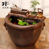 家和春天 景德镇陶瓷金鱼缸特大号庭院门海睡莲荷花缸老式鱼缸流水摆件 全套水到渠成(超大号缸80套组)