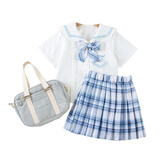 女童套装儿童学院风jk制服连衣裙夏装百褶裙童装夏天大童夏季裙子 玉桂狗海盐烤奶+【赠白中筒袜】 150cm