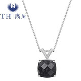 唐后（TH）红玛瑙项链女925银宝石吊坠小众时尚轻奢锁骨链送生日节日礼物 银色紫金砂