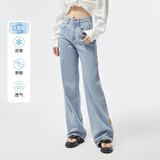 ONLY夏季凉感冰氧酷高腰显瘦直筒裤牛仔裤女|124232025 J32 210洗水牛仔蓝 M (165) M裤长减短（卡码拍大）