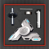 礼孩子金属指尖陀螺超持久发夜光成人办公室解压男孩学生减压玩具7-14岁 双面灯光-机械师月光银