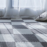 栢启歆拼接地垫毛绒泡沫地毯加厚床边加绒卧室全铺飘窗垫家用拼图爬行垫 拼块地毯（5灰+5白）