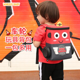 WHEELY BABY幼儿园书包儿童背包小汽车3-6岁男孩女生日礼物消防车双肩包大红