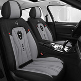 布兰特 汽车坐垫四季通用汽车座套座垫全包布艺卡通可爱刺绣座椅套垫 H5雅致灰-标准版