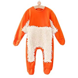 UKUHPK春夏婴儿拖把爬行服宝宝拖地爬爬服连体衣服擦地板防脏罩衣春秋款 橘色【包手包脚】秋冬厚款 100cm 适合25-30斤