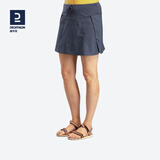 迪卡侬（DECATHLON）运动短裤女跑步健身宽松夏训练速干休闲裤户外裙裤阔腿裤QUW 黑灰色 42