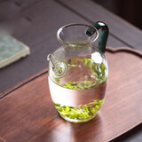 丰陶张生 日式加厚耐热玻璃过滤龙井绿茶壶仿宋执壶花茶泡茶器套装公道杯 绿柄公道壶350毫升