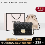 CinvaiKrose官网包包女包轻奢侈风品牌斜挎包新款2024女士包包菱格链条包 菱格黑CK女包生日礼物送女友