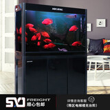 闽江（minjiang）鱼缸水族箱屏风客厅生态造景免换水金鱼缸观赏龙鱼缸乌龟缸水草缸 尊贵黑色（养鱼礼包+升级过滤） 长60*宽30*高64.5（鱼缸缸体）