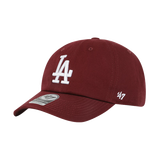 47美版棒球帽子棒球帽鸭舌帽遮阳防晒软顶NY/LA刺绣 47brand出品 酒红色(大标LA刺绣)