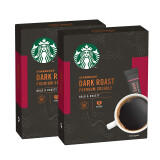 星巴克（Starbucks）星巴克咖啡粉 美国进口VIA即溶纯黑咖啡粉免煮速溶咖啡 深度烘培*2盒