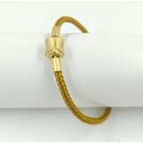 特价周生生手绳生生手链黄金转运珠红绳马卡龙钢丝绳适用皮绳手链 【金色】成品 16cm