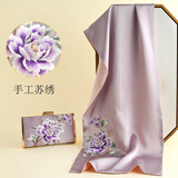 杭丝路真丝苏绣丝巾女包包礼品桑蚕丝冬围巾披肩送妈妈生日高档新年礼物