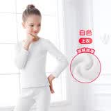 羞莎儿童打底衫加绒加厚保暖内衣套装女童秋冬舞蹈服紧身打底T恤上衣 上衣-白色 130 推荐身高120-130cm