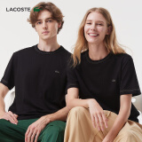 LACOSTE法国鳄鱼男装纯色休闲简约百搭日常圆领短袖T恤|TH0546 031/黑色 5 /180