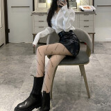 伦洛弗丝袜女英文字母潮流渔网性感情趣丝袜黑丝夏季薄款jk少女萝莉御姐 字母 肤色 1双 均码