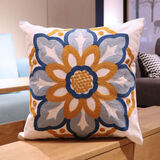 祝景（ZHUJING）美式田园小清新抱枕刺绣花北欧沙发靠枕套加厚棉麻床头靠垫可拆洗 风情万种 45*45cm(不含芯)