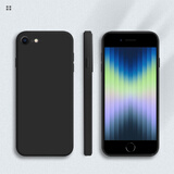 佩诺（PINO） 苹果7/8/SE2/3手机壳 iPhone8保护套plus液态磨砂硅胶四边全包防摔肤感超薄卡通可爱男女款外壳 【直边液态】黑色  苹果7/8/SE2/3通用