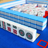 隆玉麻将牌 家用麻将牌手搓52mm天蓝色112张 中号大号麻将