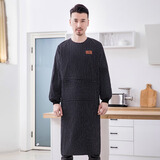 歌梦彤围裙家用厨房纯棉大码200斤加肥加大长袖女2025新款罩衣工作服男 8155长袖加肥加大200可穿黑色 1条