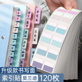 西玛（SIMAA）莫兰迪色索引标签贴纸120枚 荧光膜便利贴纸可撕防水荧光标记贴学生用活页索引贴莫兰迪色中号
