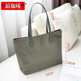 ANDSEEYOU轻便尼龙托特包女士手提大包简约牛津布女包韩版简约大容量单肩包 咖啡色