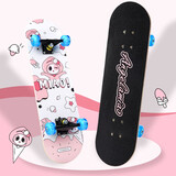 Angelamiao 儿童滑板男女四轮双翘板青少年小学生入门新手刷街代步儿童礼物 70cm初学款少女粉28寸