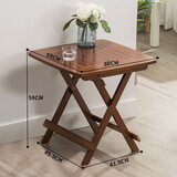 奕居（igiene） 小折叠方桌子正方形折叠桌餐桌楠竹吃饭桌简易家用阳台折叠桌 茶色折叠方桌60*60*59 单桌