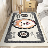 福履长条卧室床边毯美元地毯男生房间个性走廊防滑定制房间床前 哈士奇100$ 60x120cm