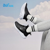 361°童鞋 儿童运动鞋25冬季男女童3-14岁皮革校园跑鞋 黑37