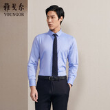 雅戈尔（YOUNGOR）长袖衬衫男DP免烫衬衫纯棉面料抗皱易打理新品 GLDP10171GFA湖蓝色 42