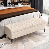 动格床尾凳储物凳门口鞋店休息长条凳长方形卧室可收纳沙发凳 米白色 长60宽40高45储物