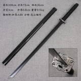木道具汉剑古风训练双手剑纯木居合带鞘宝剑cos玩具长短男孩刀剑 墨龙