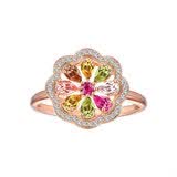 JOLEE戒指S925银碧玺指环彩色宝石轻奢均码饰品送女士节日礼物一物一证