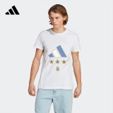 adidas阿根廷队世界杯三星纪念运动上衣短袖T恤男装夏季阿迪达斯 白色 S