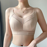 诺曲娜薄款无痕大胸显小内衣女收副乳防下垂调整型文胸全罩杯大码胸罩 肤色 85C