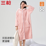 三枪【茸绒系列】加绒保暖女士睡袍加厚睡袍可外穿开衫女士冬季家居服