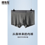 棉先生60s莫代尔内裤男负离子抗菌裆透气无痕平角内裤3D无痕剪裁 深灰 XXL