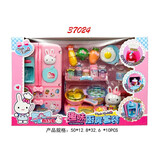 一言粉红兔玩具小女孩过家家益智玩具厨房冰箱洗衣机冰淇淋化妆台新年礼物 YY-37024 趣味厨房套装