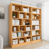 悦美妙书架落地简易书柜格子柜组合客厅置物架办公室多层收纳架储物柜子 【超值组合】枫木色120*179CM